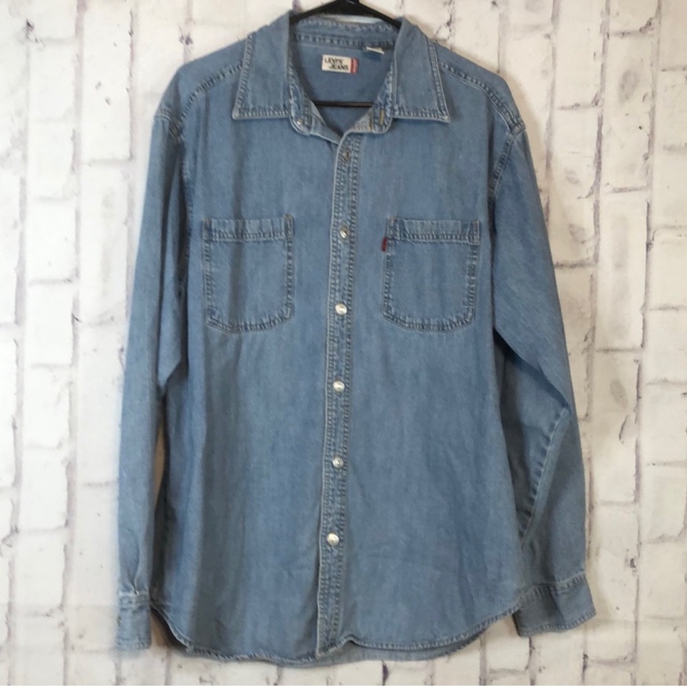 Levi's Jeans Red Tab Denim Button-down Shirt- L